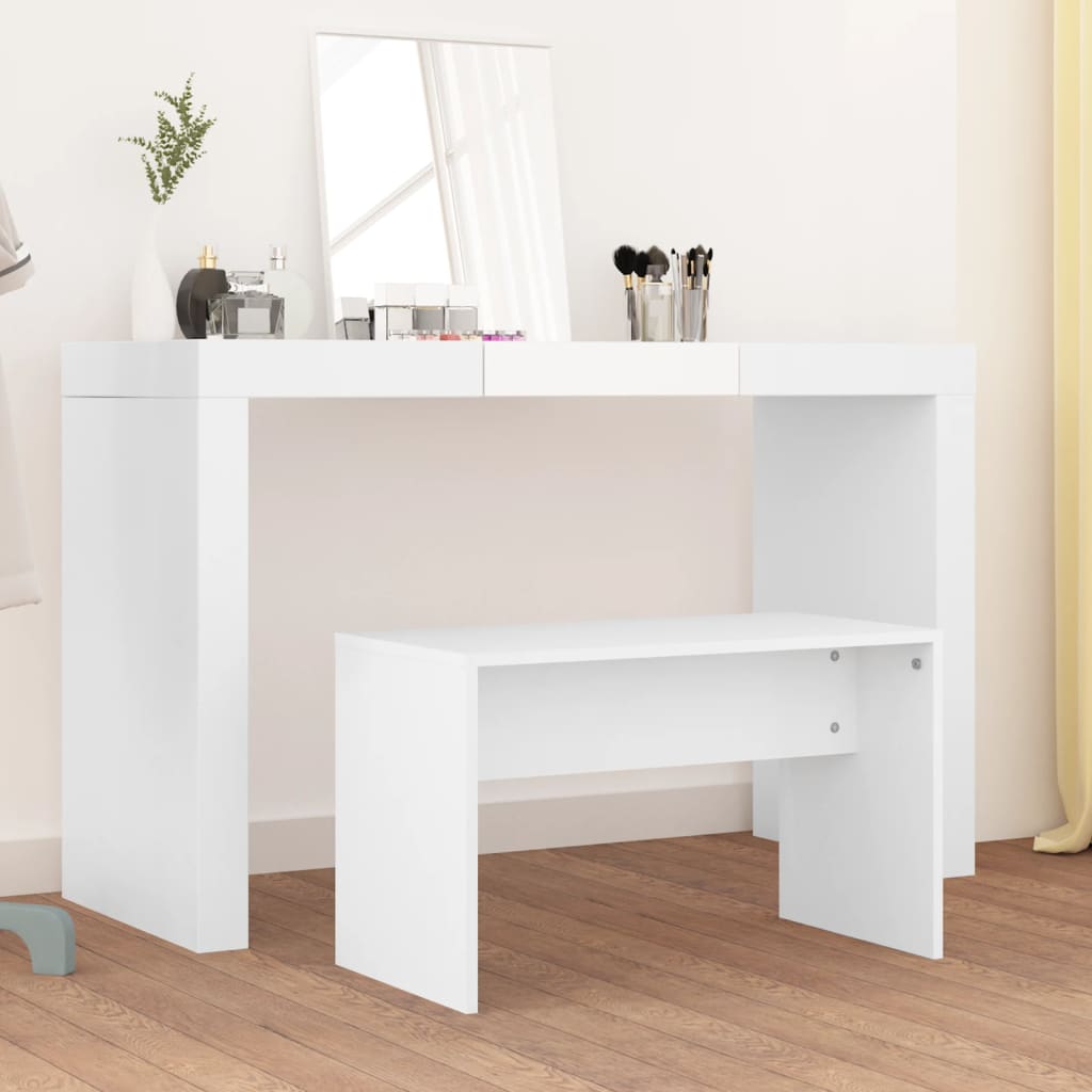 vidaXL Banco de toucador 70x35x45 cm derivados de madeira branco