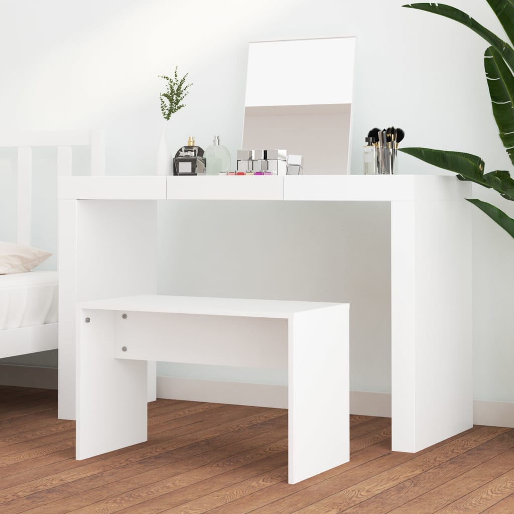 vidaXL Banco de toucador 70x35x45 cm derivados de madeira branco