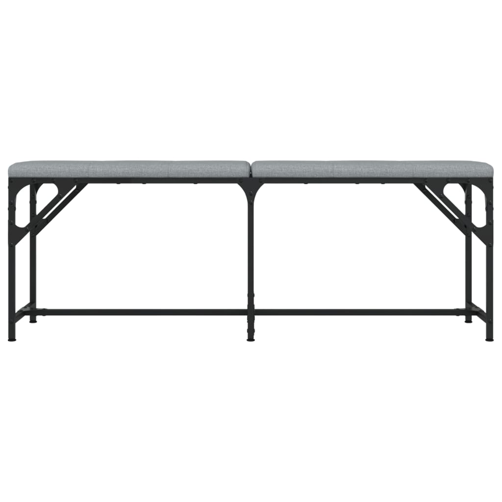 vidaXL Banco de jantar 124x32x45 cm aço e tecido cinzento-claro