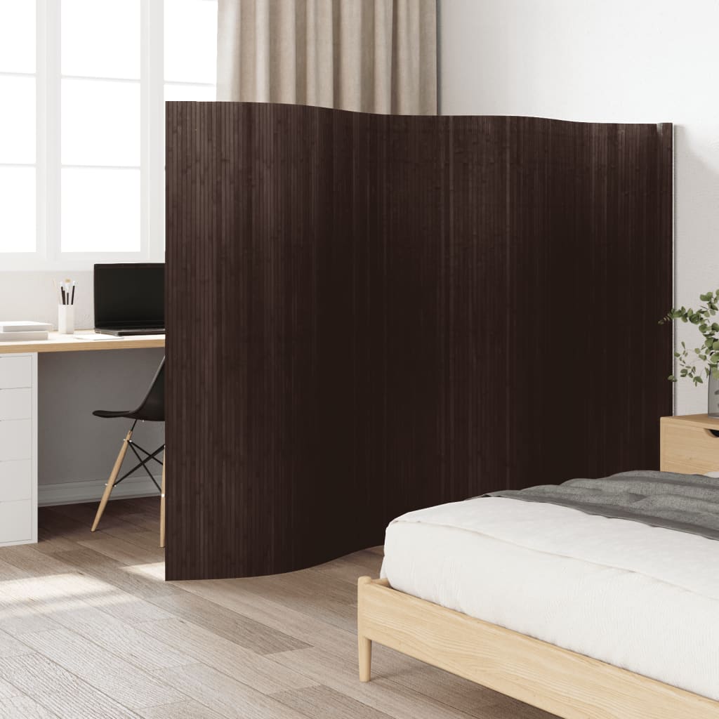 vidaXL Divisória 165x400 cm bambu castanho-escuro