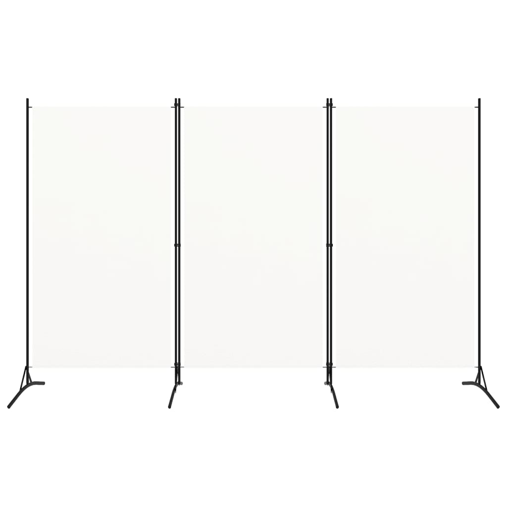 vidaXL Divisória de quarto com 3 painéis 260x180 cm tecido branco