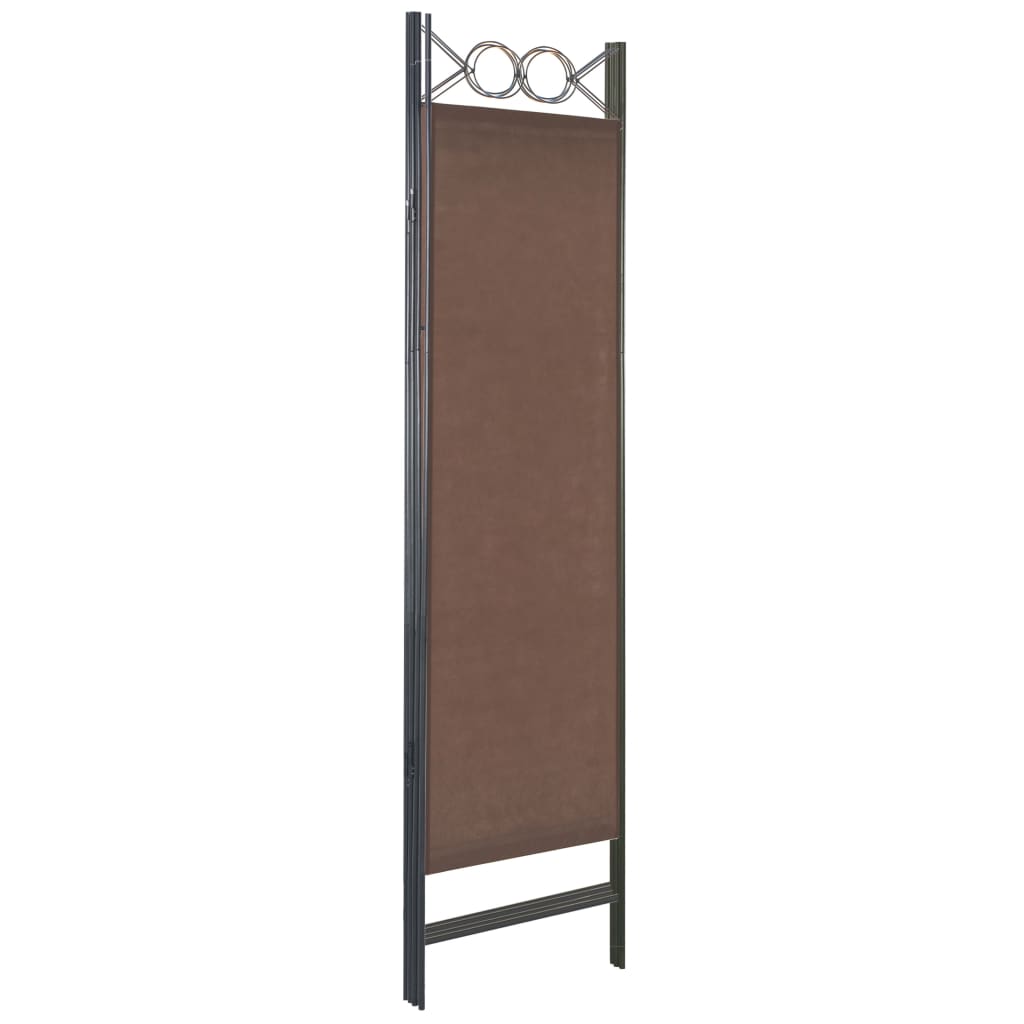 vidaXL Divisória de quarto com 4 painéis 160x180 cm castanho