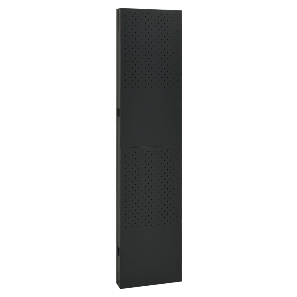 vidaXL Divisórias/biombos com 5 painéis 2 pcs aço 200x180 cm preto