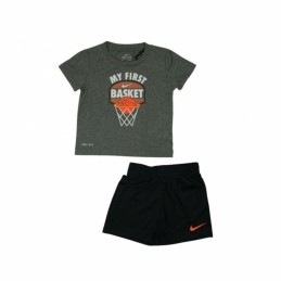 Conjunto Desportivo para Crianças Nike My First Basket Preto Cinzento 2 Peças