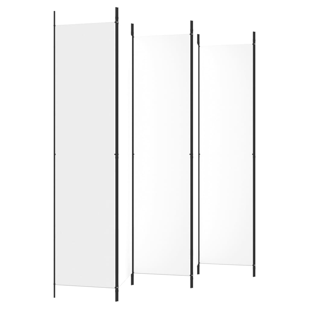 vidaXL Divisória/biombo com 6 painéis 300x220 cm tecido branco