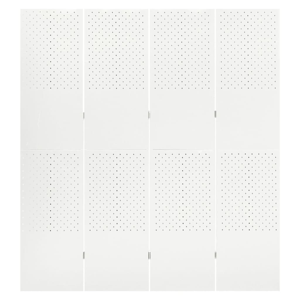 vidaXL Divisória de quarto com 4 painéis aço 160x180 cm branco