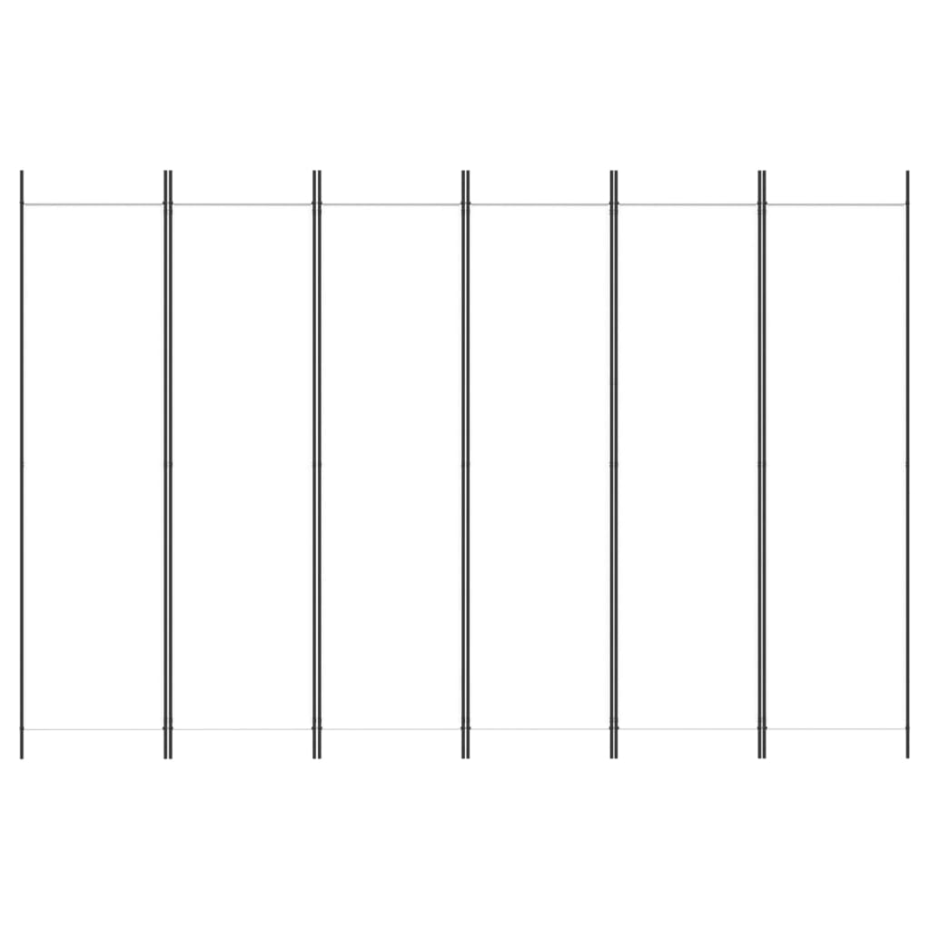 vidaXL Biombo com 6 painéis 300x200 cm tecido branco