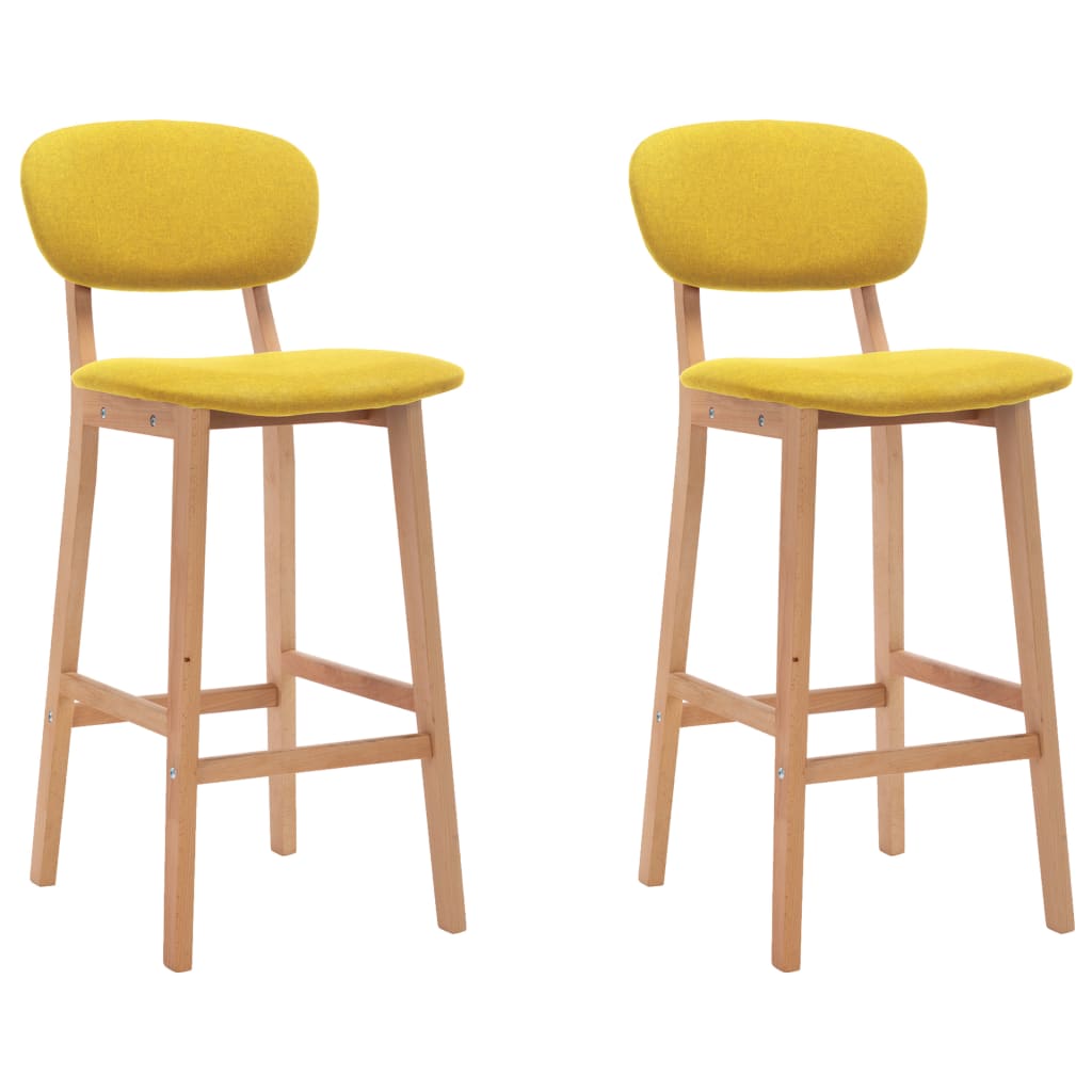 vidaXL Bancos de bar 2 pcs tecido amarelo mostarda