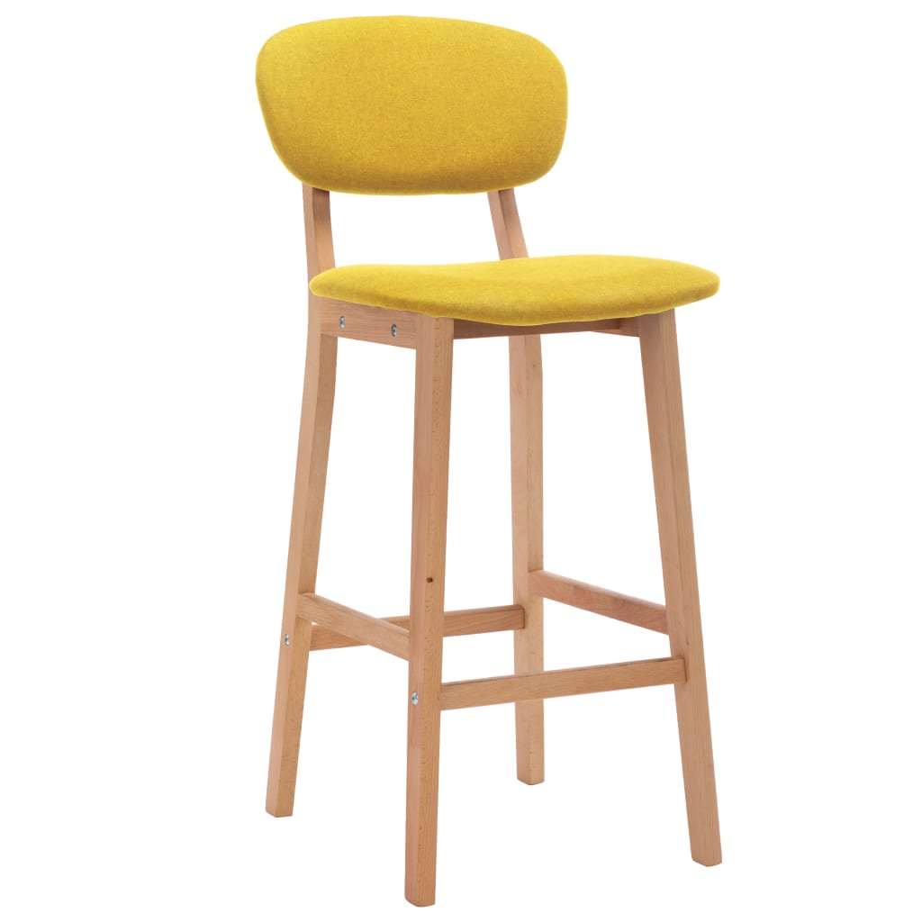 vidaXL Bancos de bar 2 pcs tecido amarelo mostarda