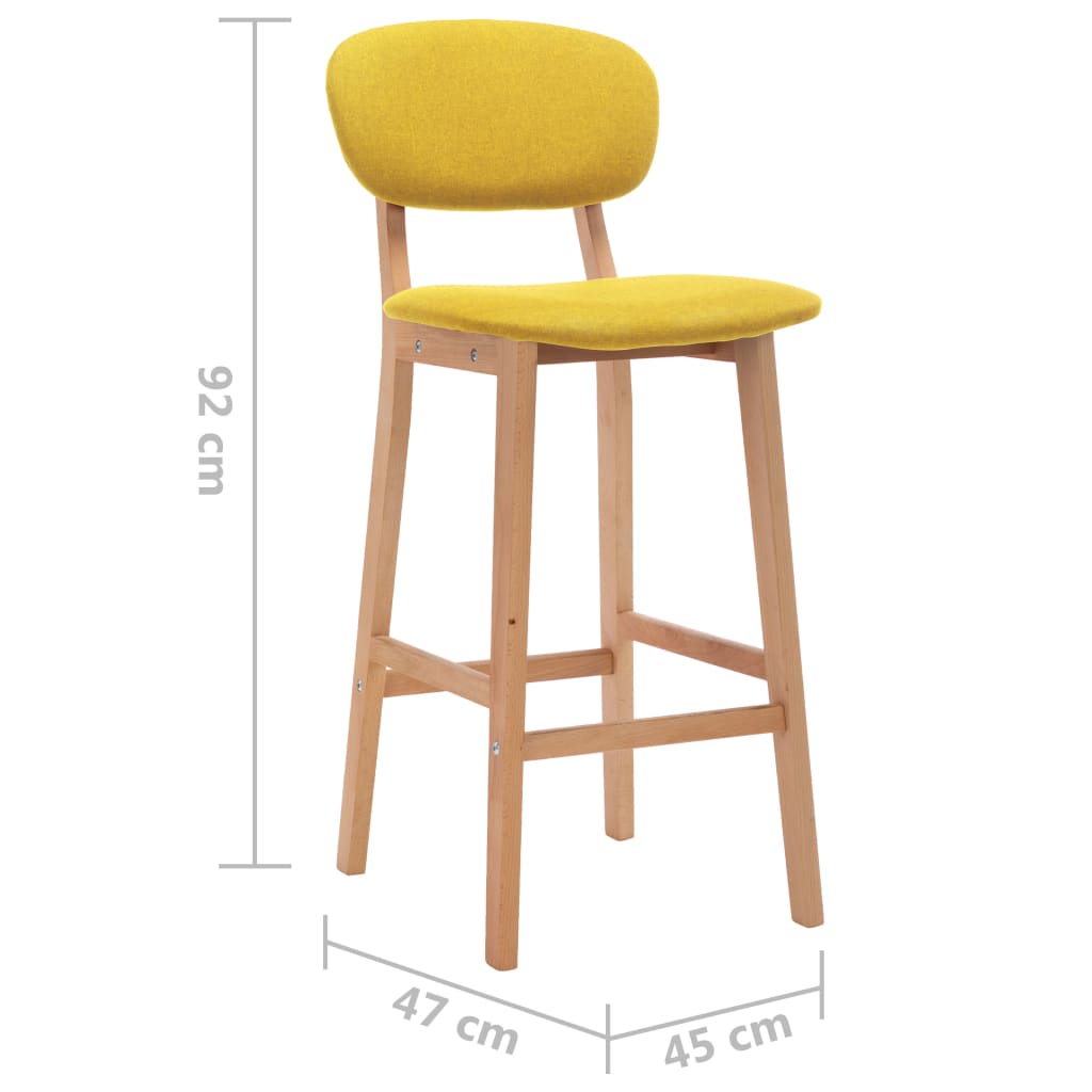 vidaXL Bancos de bar 2 pcs tecido amarelo mostarda