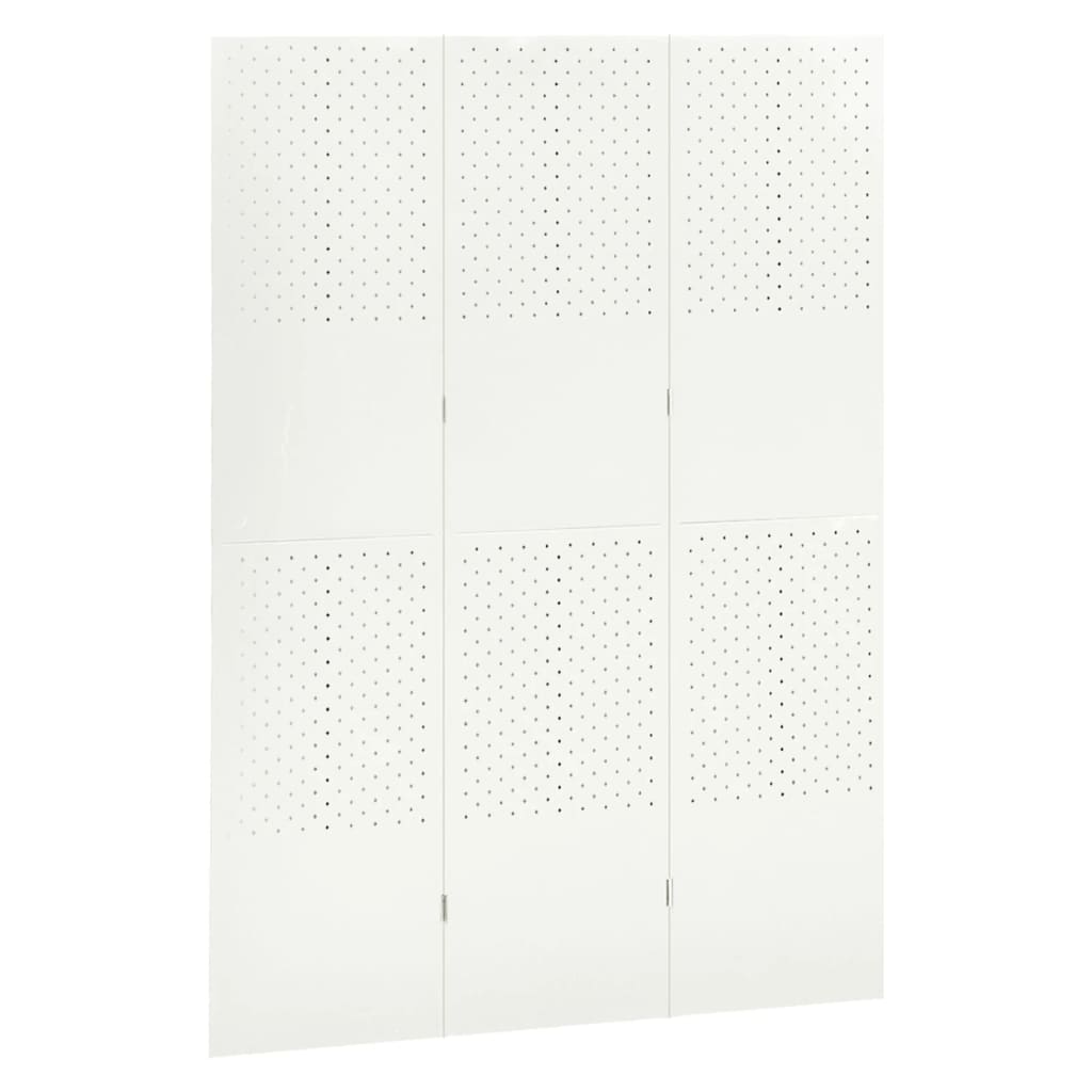 vidaXL Divisória de quarto com 3 painéis aço 120x180 cm branco