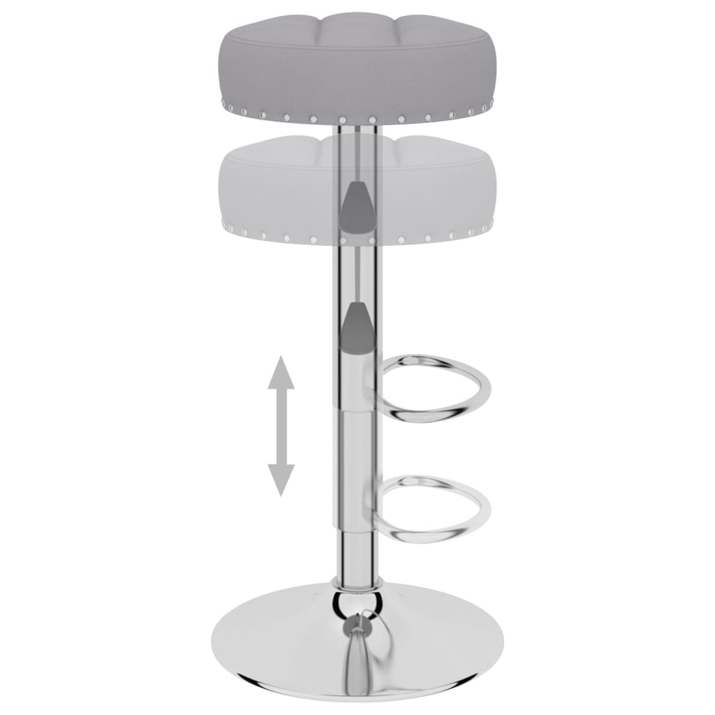 vidaXL Bancos de bar 2 pcs tecido cinzento