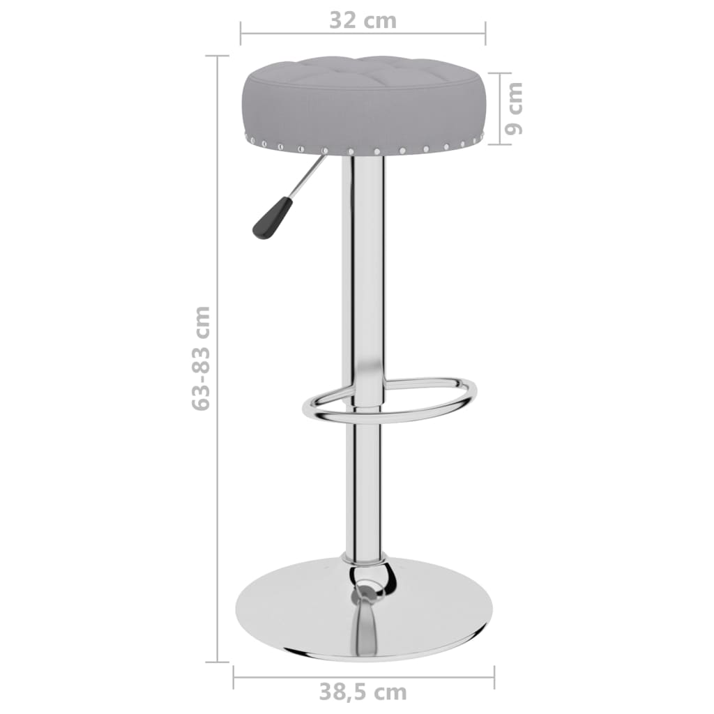 vidaXL Bancos de bar 2 pcs tecido cinzento