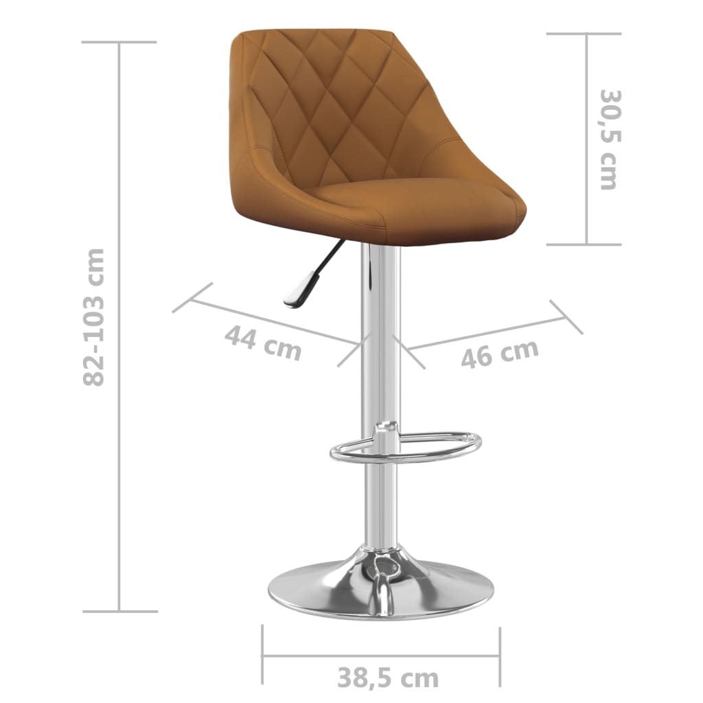 vidaXL Bancos de bar 2 pcs veludo castanho