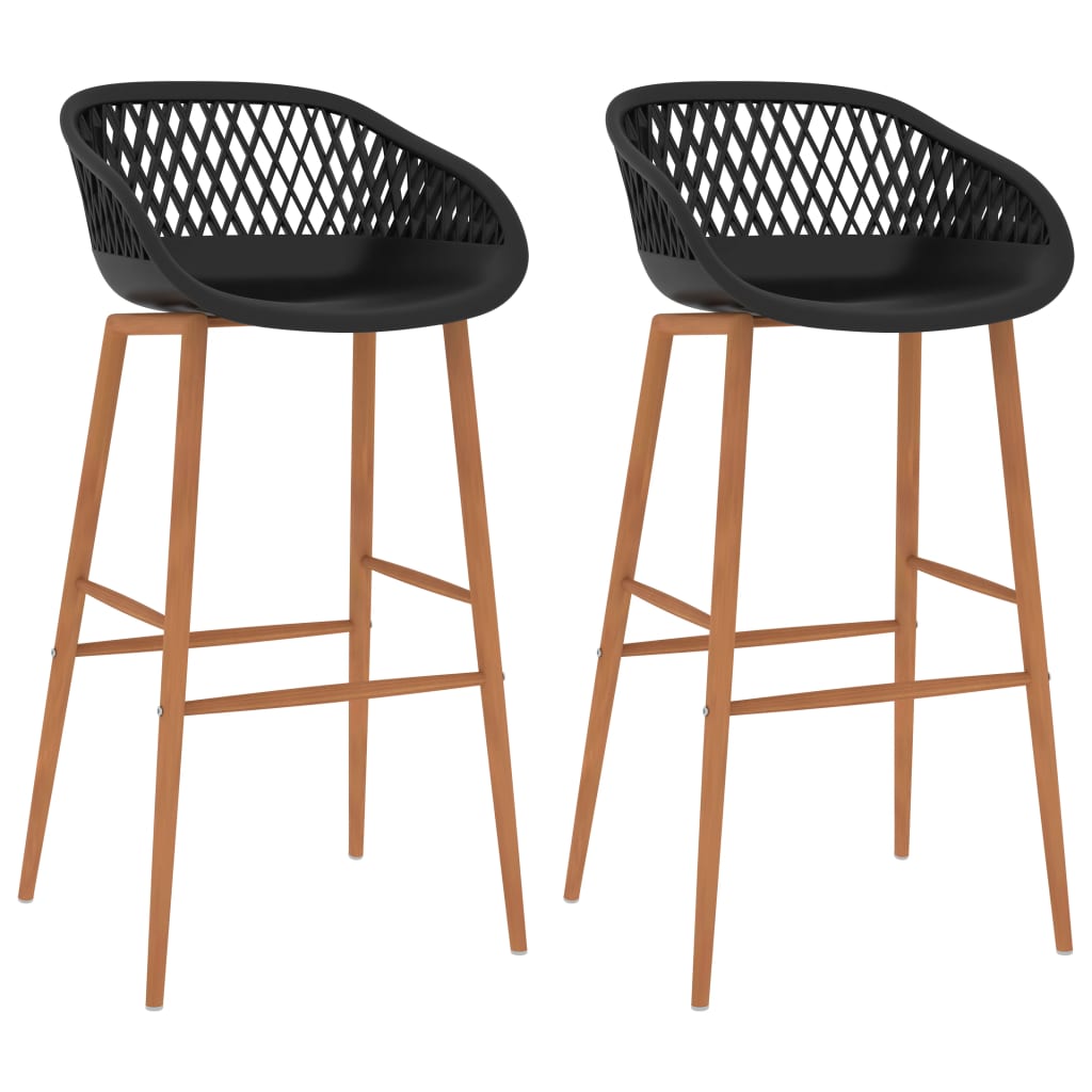 vidaXL Cadeiras de bar 2 pcs preto