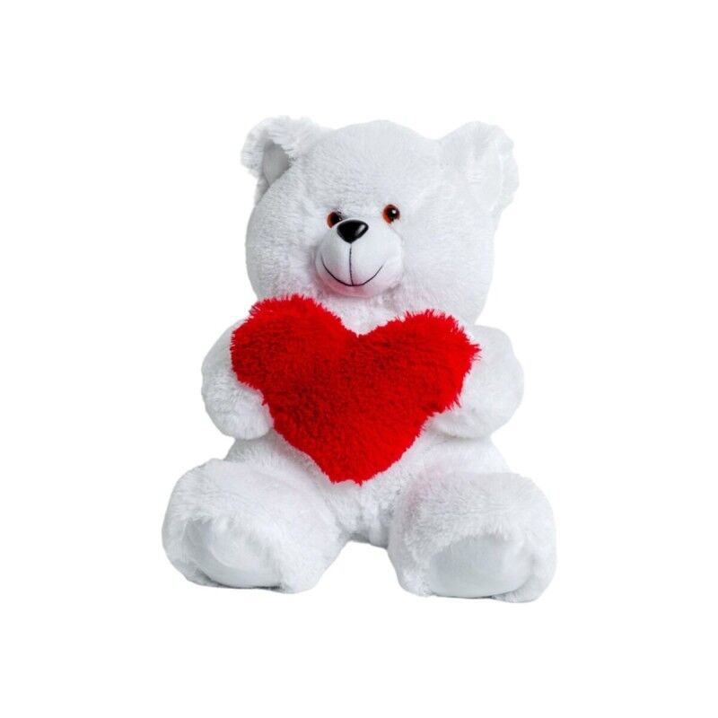 GO GIFT|Urso de Peluche GO GIFT FRANK 50 WH Branco Felpa Coração 50 cm
