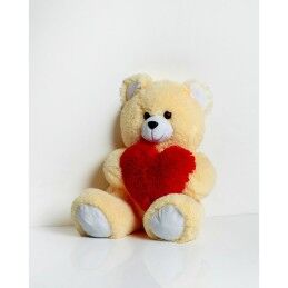 GO GIFT|Urso de Peluche GO GIFT FRANK 50 CR Creme Felpa Coração 50 cm
