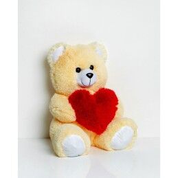 GO GIFT|Urso de Peluche GO GIFT FRANK 50 CR Creme Felpa Coração 50 cm