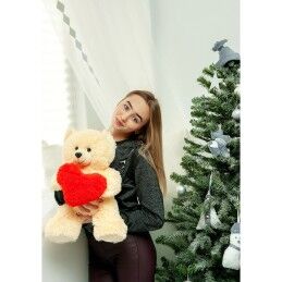 GO GIFT|Urso de Peluche GO GIFT FRANK 50 CR Creme Felpa Coração 50 cm
