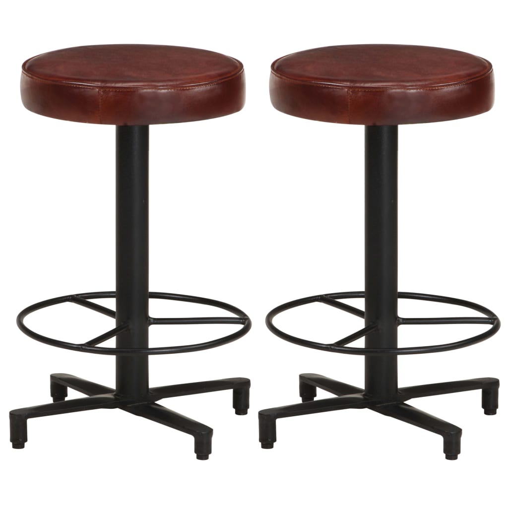 vidaXL Bancos de bar 2 pcs 52 cm couro genuíno