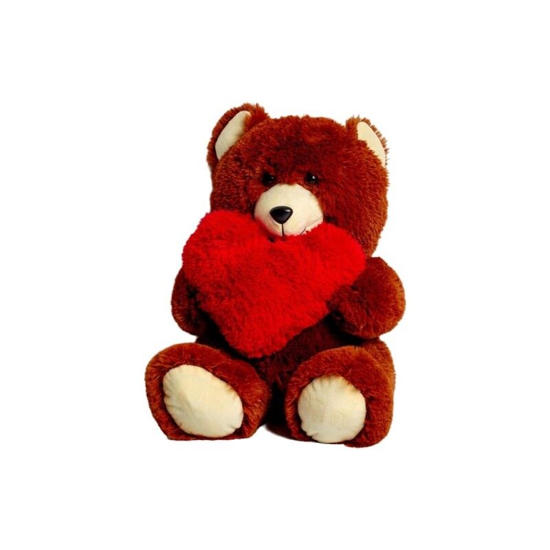 GO GIFT|Urso de Peluche GO GIFT FRANK 50 BR Castanho Felpa Coração 50 cm