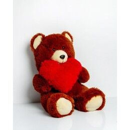 GO GIFT|Urso de Peluche GO GIFT FRANK 50 BR Castanho Felpa Coração 50 cm