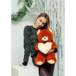 GO GIFT|Urso de Peluche GO GIFT FRANK 50 BR Castanho Felpa Coração 50 cm