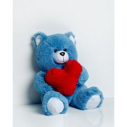 GO GIFT|Urso de Peluche GO GIFT FRANK 50 BL Azul Felpa Coração 50 cm