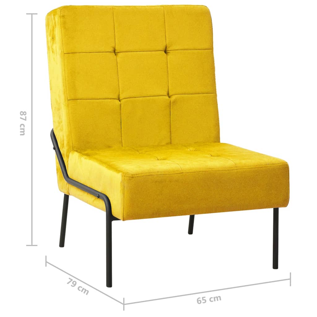 vidaXL Cadeira de descanso 65x79x87 cm veludo amarelo mostarda