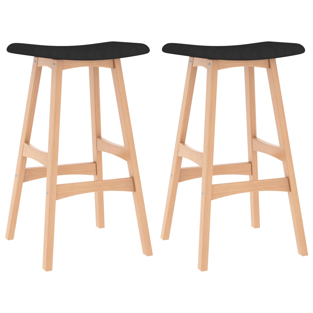 vidaXL Bancos de bar 2 pcs tecido preto