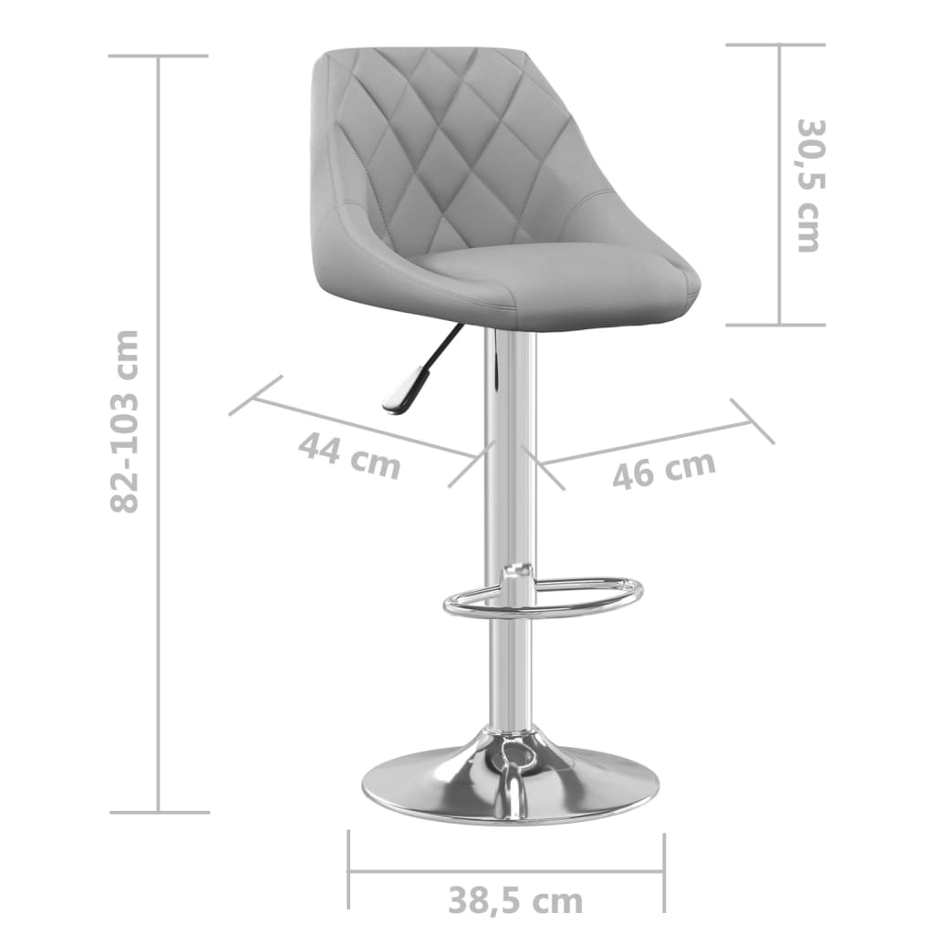 vidaXL Bancos de bar 2 pcs veludo cinzento-claro