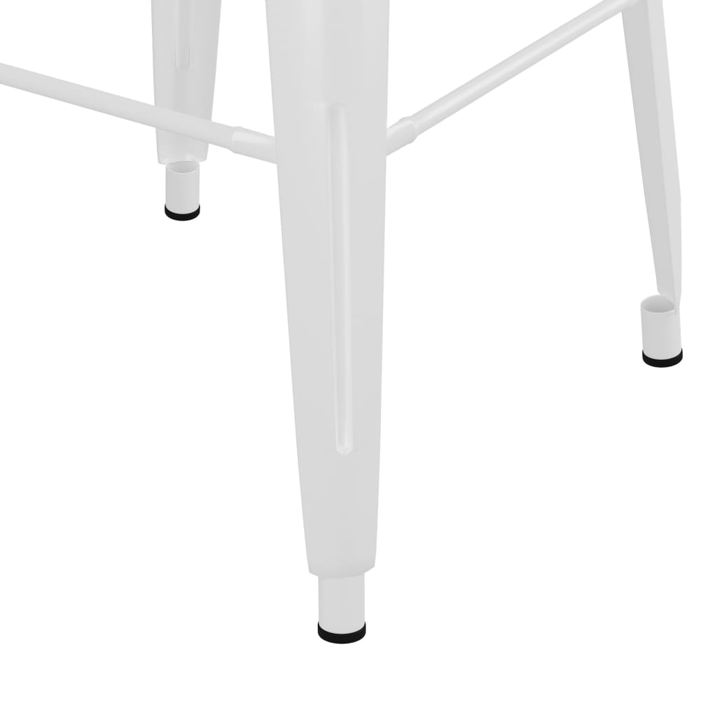 vidaXL Bancos de bar empilháveis 2 pcs metal branco