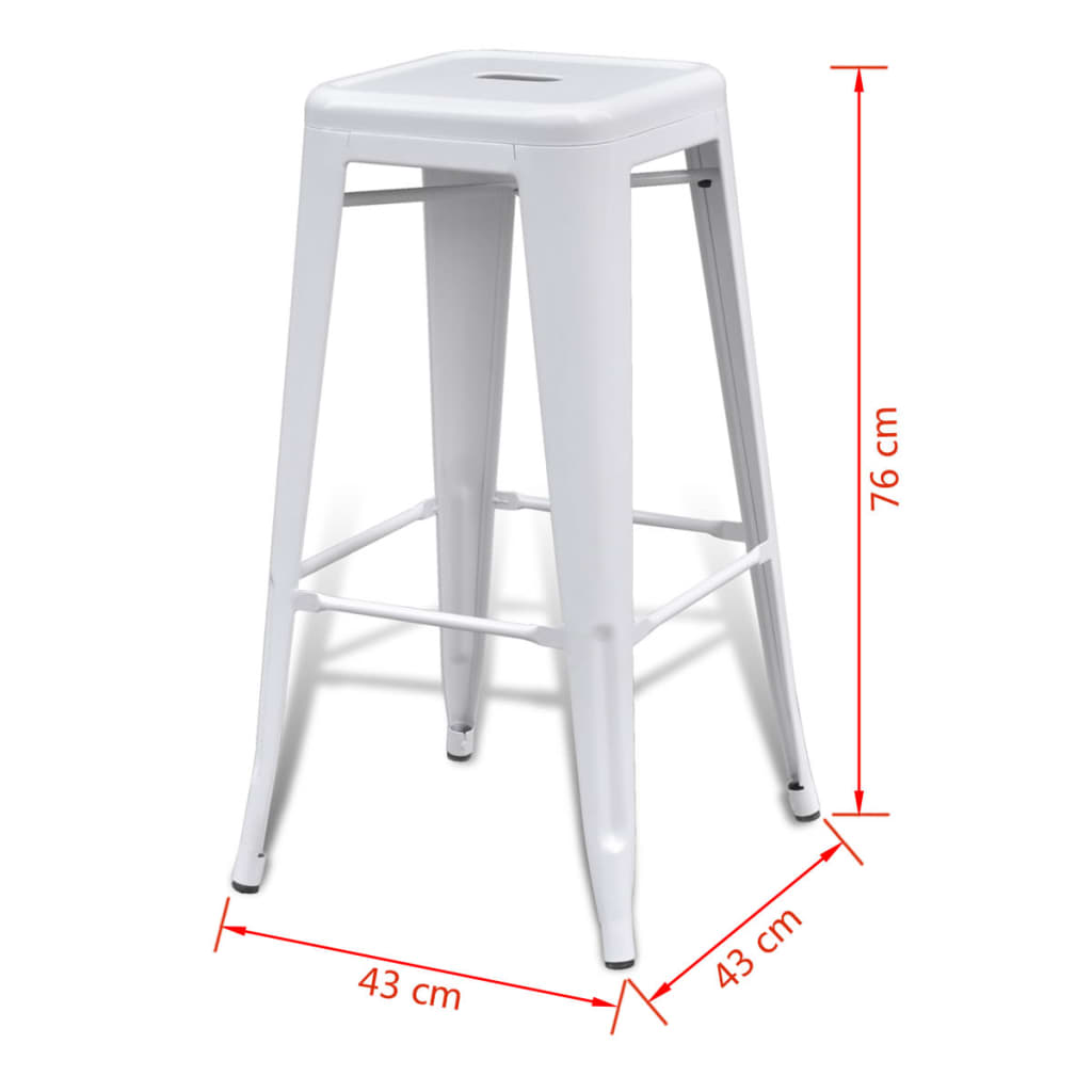 vidaXL Bancos de bar 2 pcs aço branco