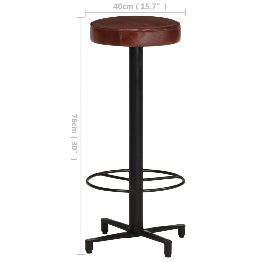 vidaXL Bancos de bar 2 pcs 76 cm couro genuíno