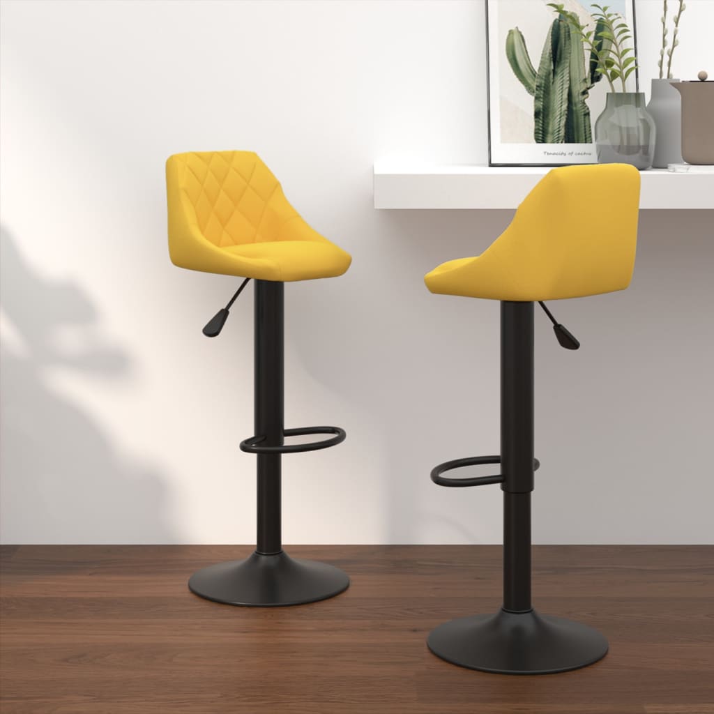 vidaXL Bancos de bar 2 pcs veludo amarelo mostarda