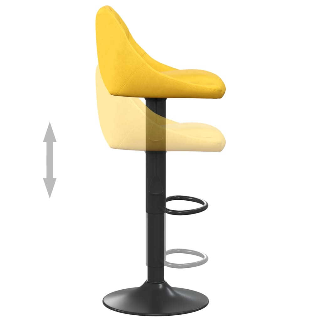 vidaXL Bancos de bar 2 pcs veludo amarelo mostarda