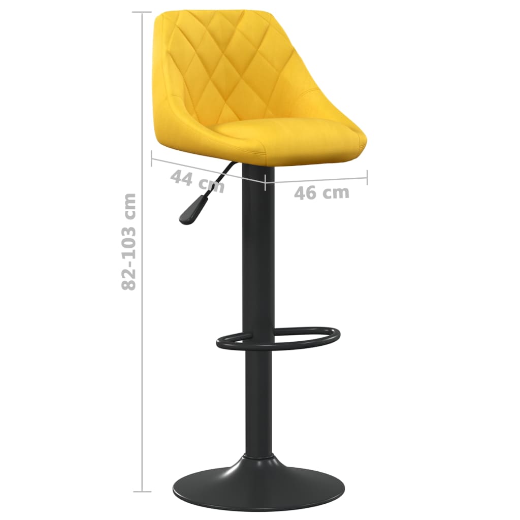 vidaXL Bancos de bar 2 pcs veludo amarelo mostarda