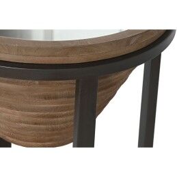 Home ESPRIT|Mesa de apoio Home ESPRIT Preto Natural Cristal Abeto 46 x 46 x 55,5 cm