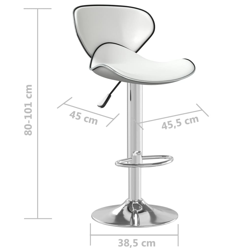 vidaXL Banco de bar couro artificial branco