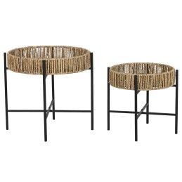 DKD Home Decor|Mesa de apoio DKD Home Decor Duas cores Cristal Ferro 60 x 60 x 57 cm