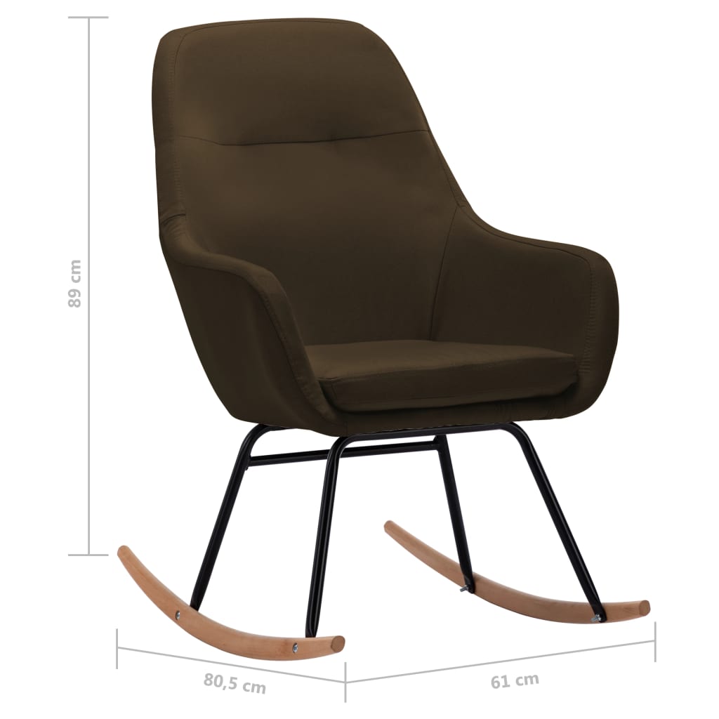 vidaXL Cadeira de baloiço tecido castanho