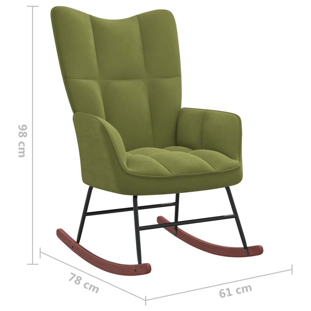 vidaXL Cadeira de baloiço veludo verde-claro