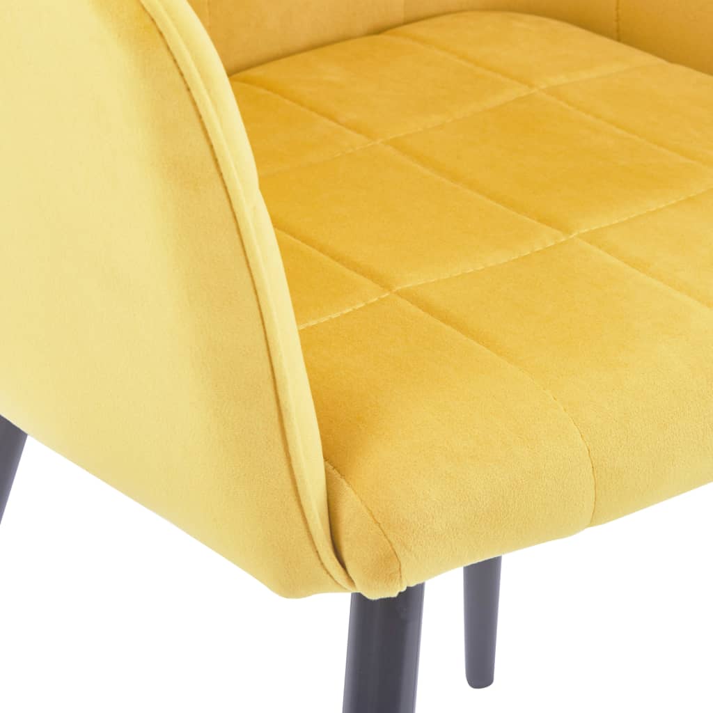 vidaXL Cadeiras de jantar 2 pcs veludo amarelo