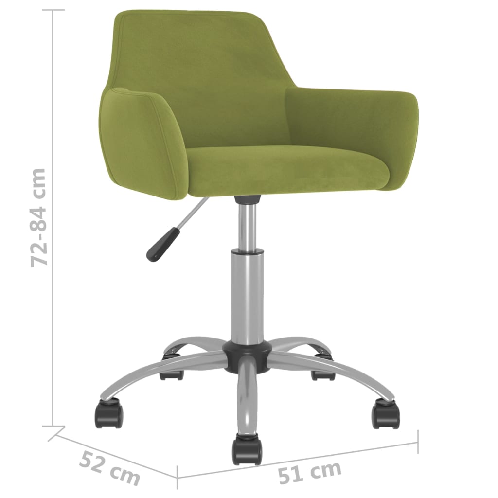 vidaXL Cadeiras de jantar giratórias 2 pcs veludo verde-claro