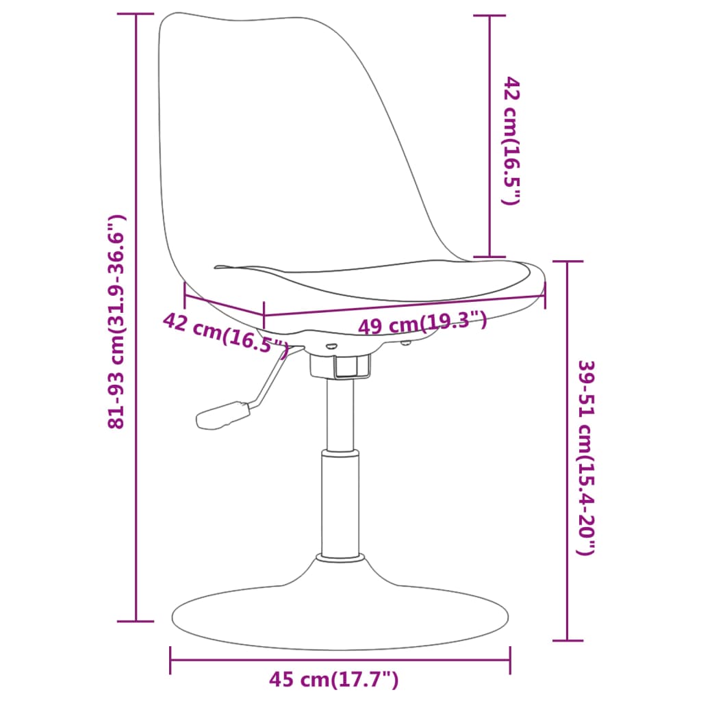 vidaXL Cadeiras de jantar giratórias 6 pcs tecido cor creme