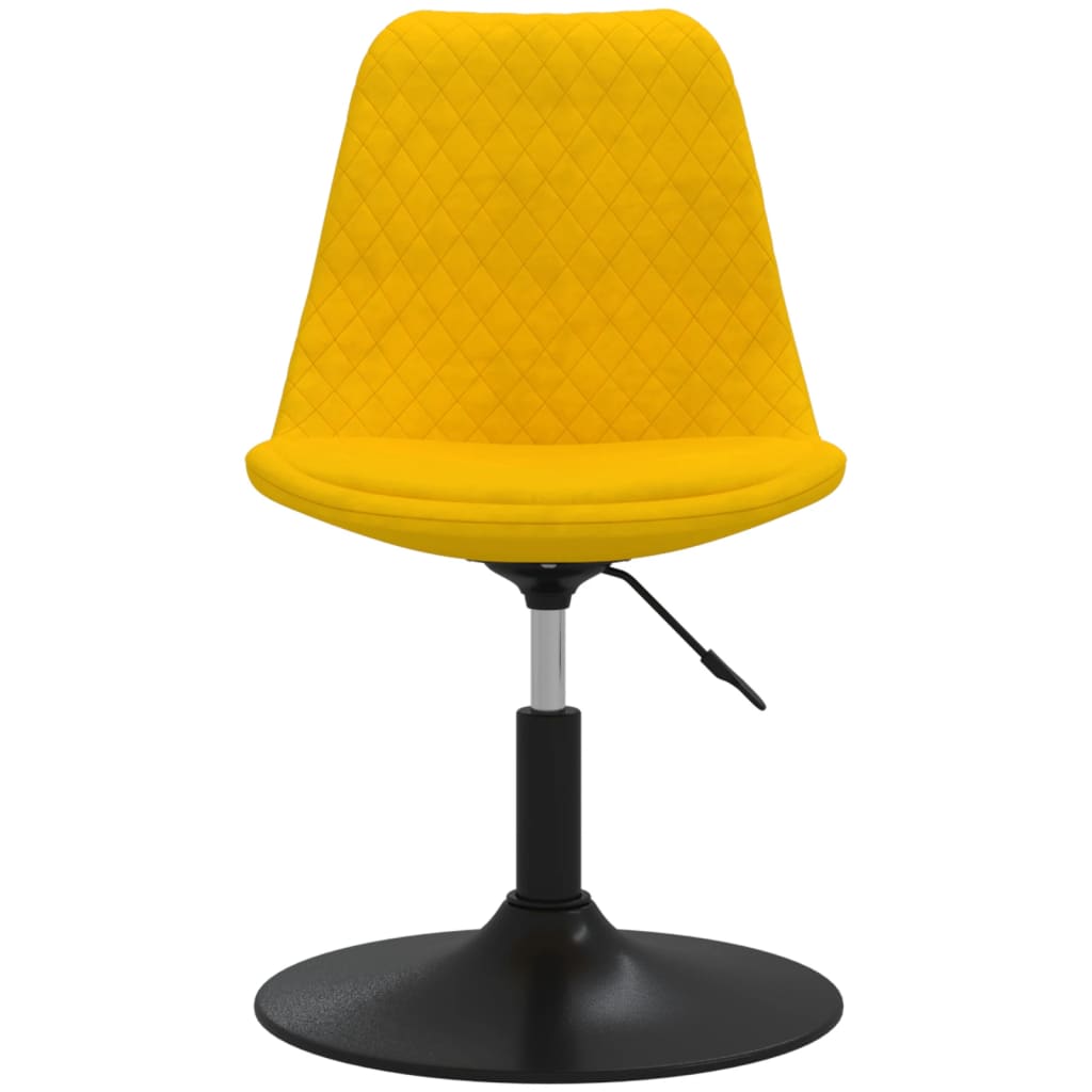 vidaXL Cadeiras de jantar giratórias 4 pcs veludo amarelo