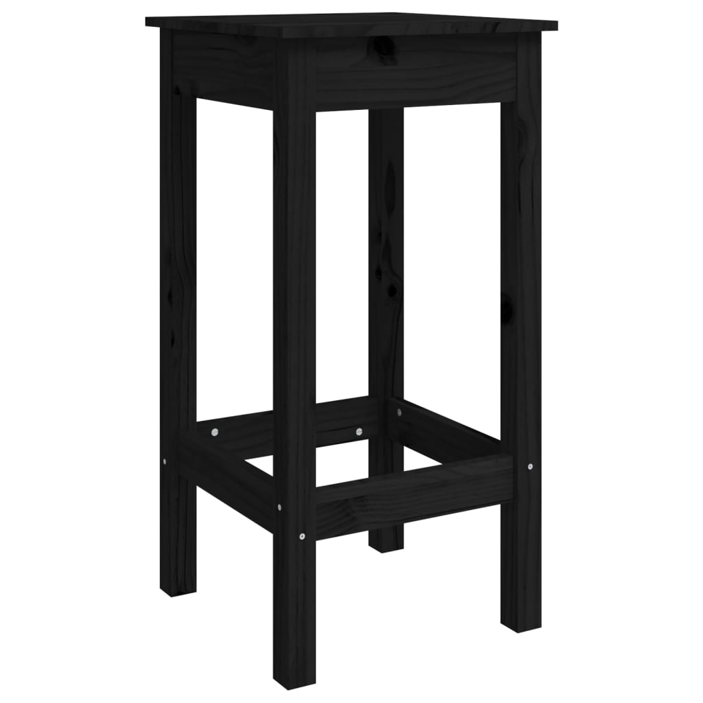 vidaXL Cadeiras de bar 2 pcs 40x40x78 cm madeira de pinho maciça preto