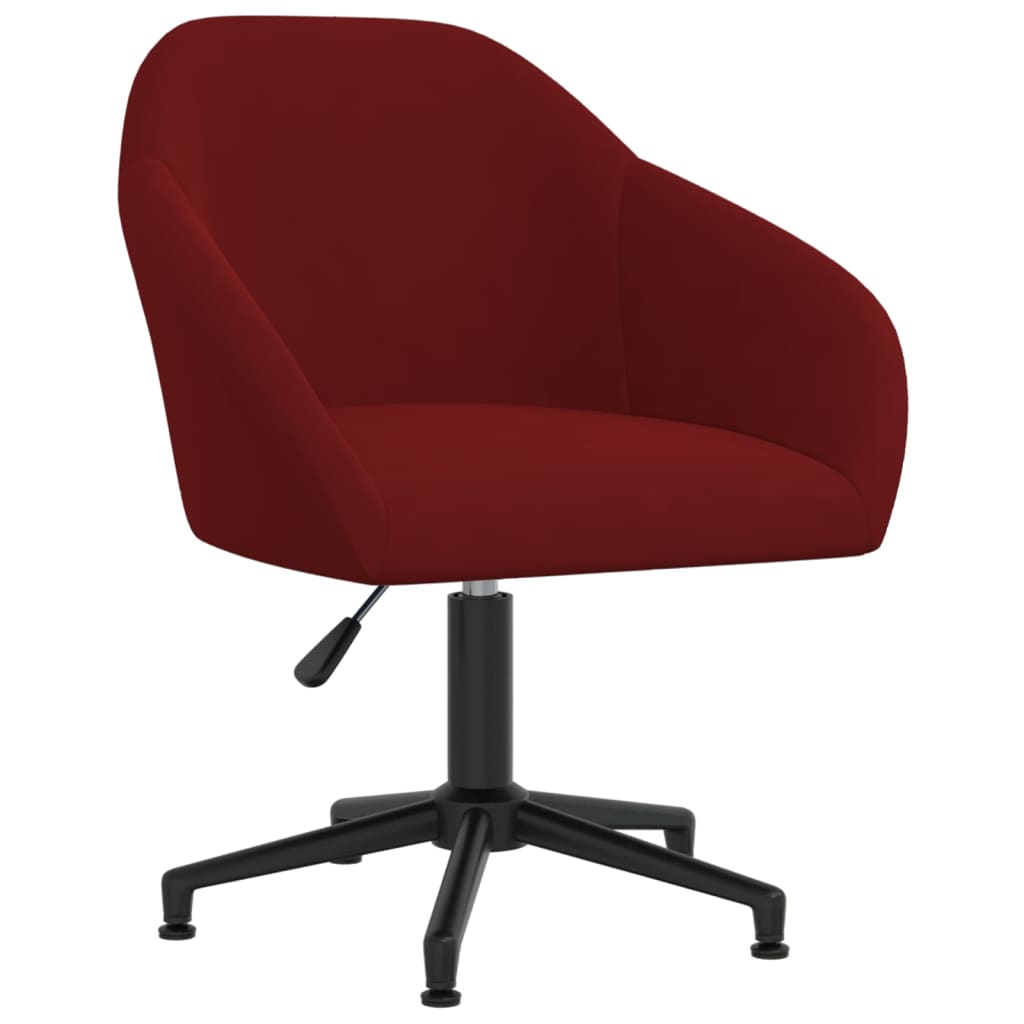 vidaXL Cadeiras de jantar giratórias 2 pcs veludo vermelho tinto