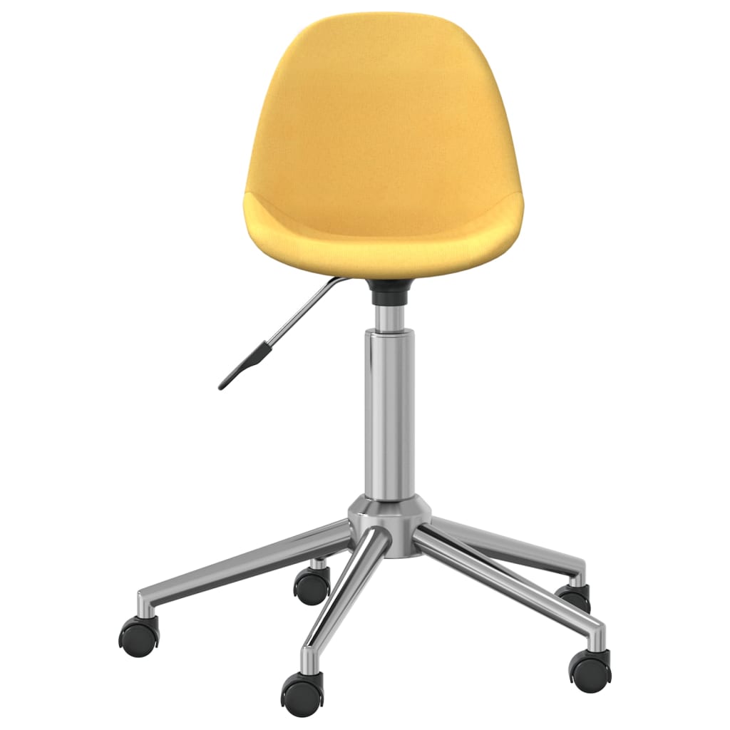 vidaXL Cadeiras de jantar giratórias 2 pcs tecido amarelo mostarda