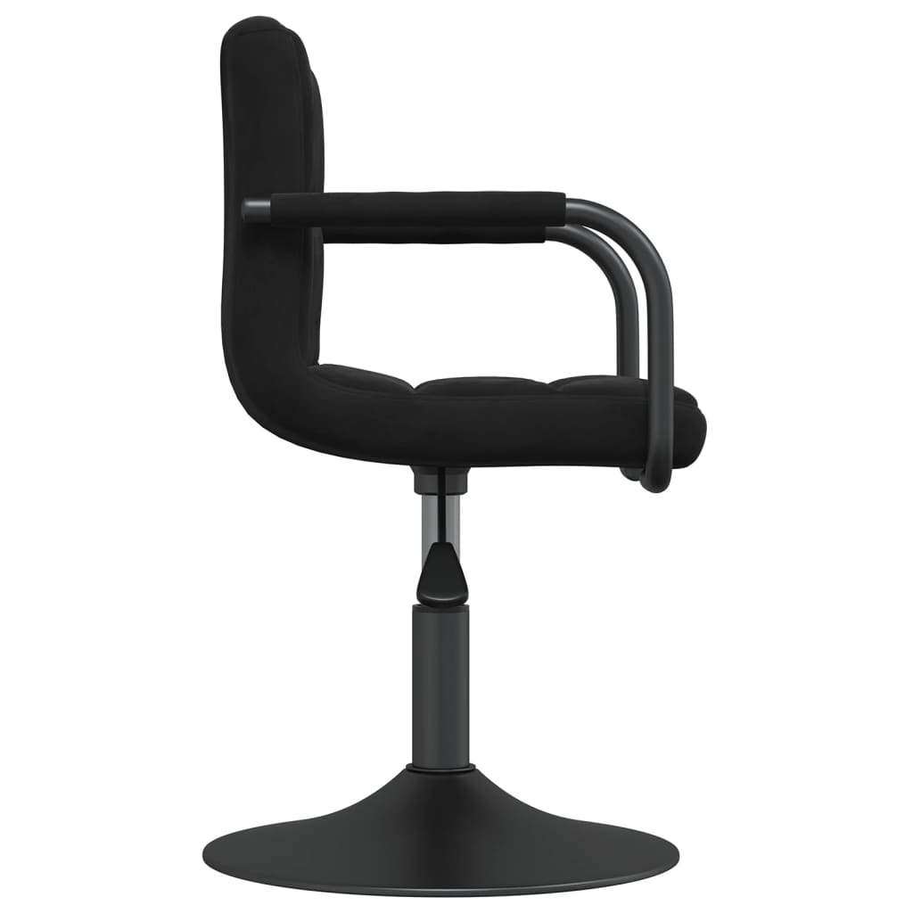 vidaXL Cadeiras de jantar giratórias 2 pcs veludo preto